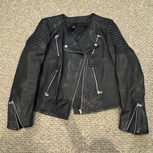 H&M Black Leather Biker Jacket